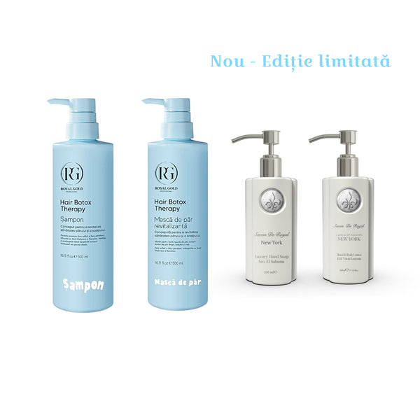 Gama pentru îngrijirea părului Boto Therapy by Royal Gold + Kitul pentru îngrijirea corpului Capital New York - Redist