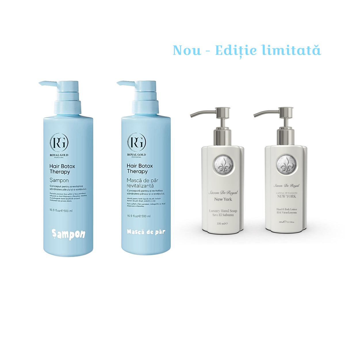 Gama pentru îngrijirea părului Boto Therapy by Royal Gold + Kitul pentru îngrijirea corpului Capital New York - Redist