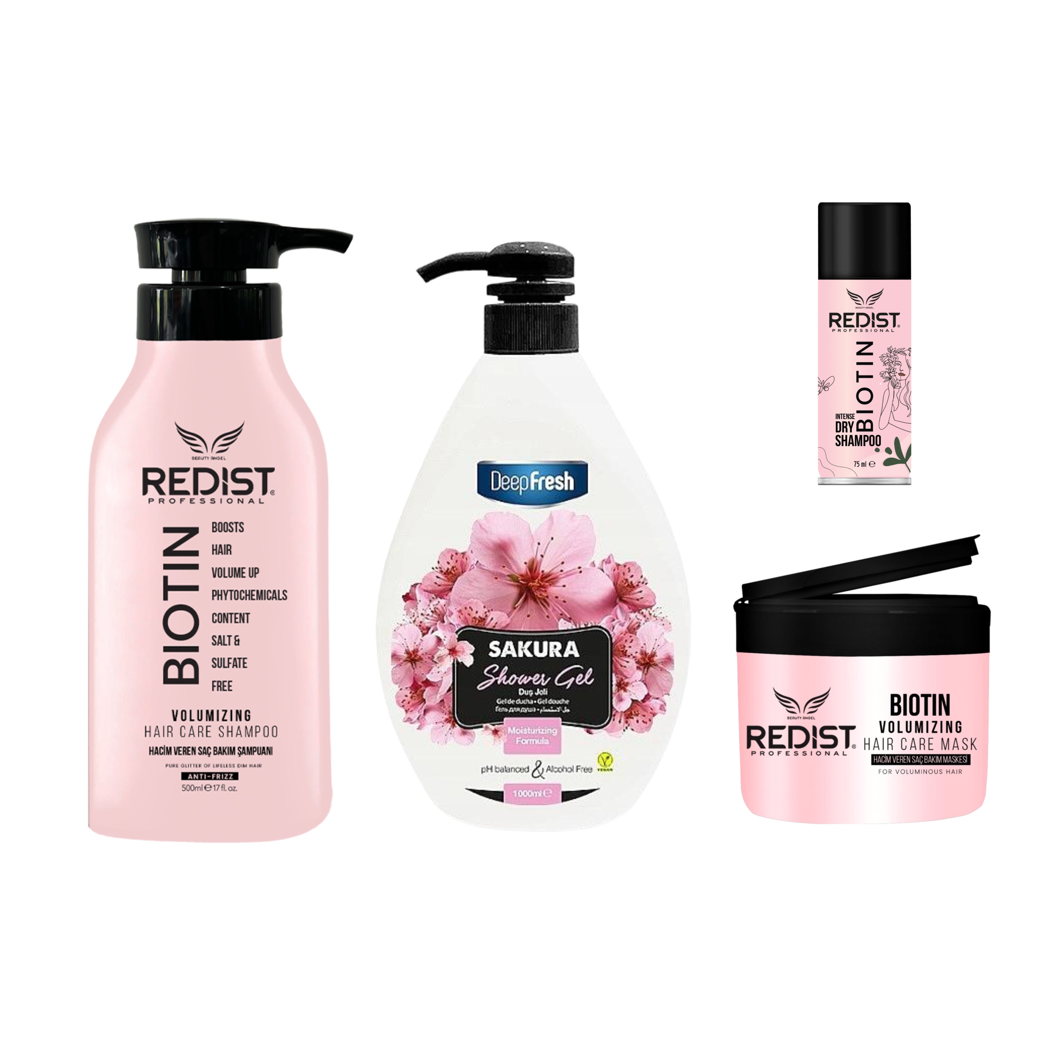 Kit Redist Biotin pentru Volum + Gel de duș Sakura Deep Fresh