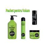 Gama profesionala cu Keratina : Sampon cu Keratina 1000 ml + Masca cu Keratina Redist 500 ml + Fixativ Full Force Keratine Complex 400 ml + Pudra profesionala pentru volum Redone 20 gr