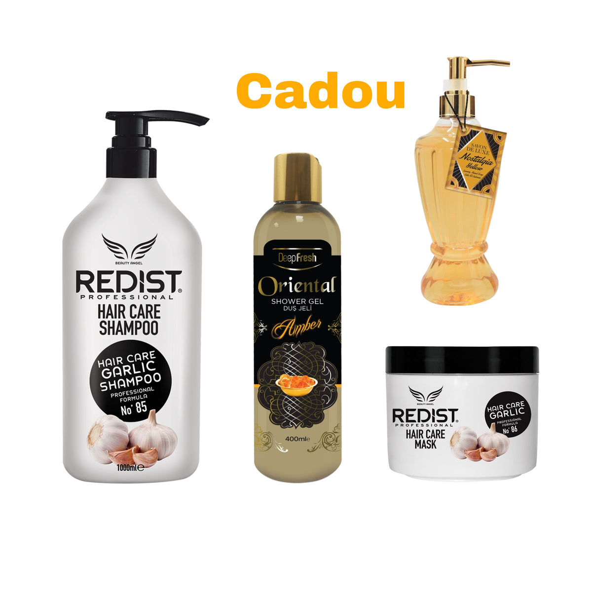 Kit Redist cu extract de usturoi + Cadou Gel de duș Amber Oriental și Săpun mâini Nostalgia