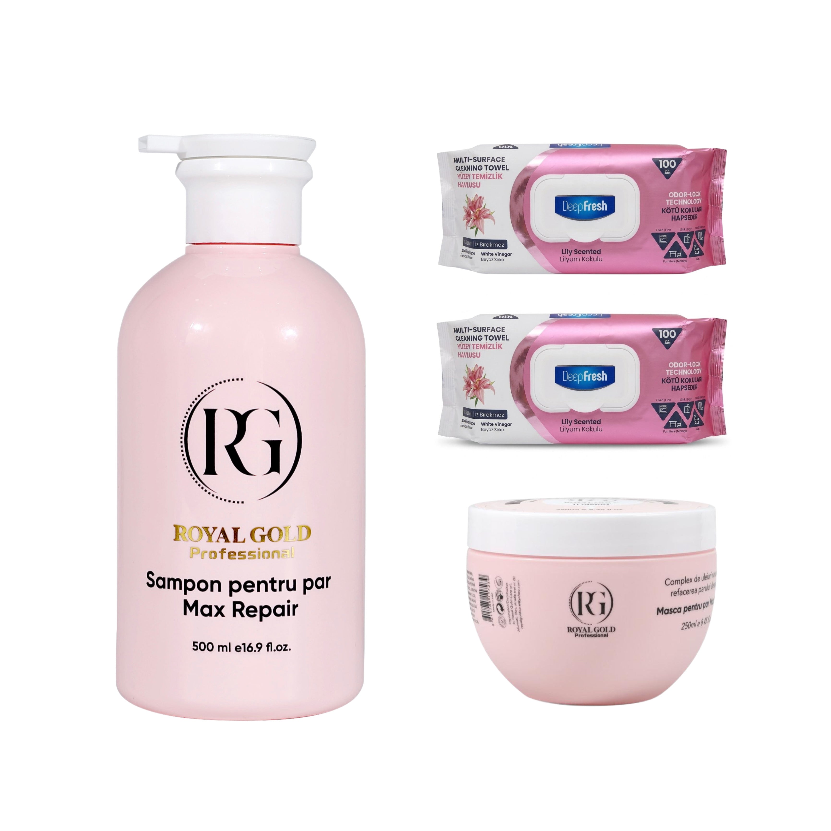 Gama Max Repair Pink + 2 x Pachete șervețele crini Deep Fresh odor lock technology