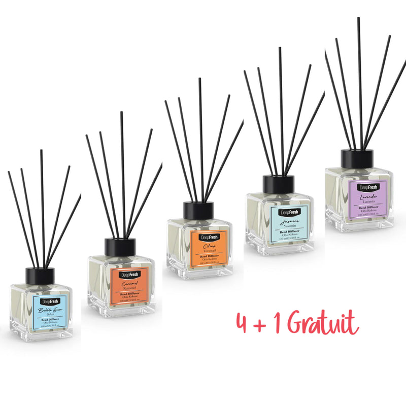 Odorizant de camera cu bețe 4+1 Gratis + Produs Surpriză