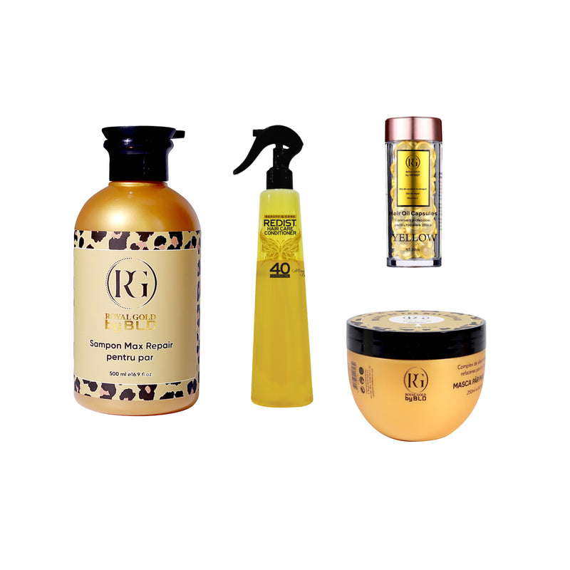 Pachet BLD x Royal Gold pentru hidratare, strălucire și protecție termică