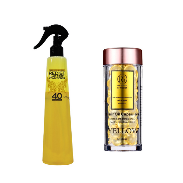 Pachet stralucire: Capsule tratament Yellow + Balsam Bifazic 40 Overdose