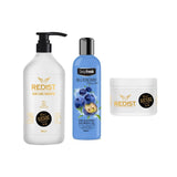 Sampon Redist Professional 12 in 1 Expert 1000 ml + Masca de păr Redist Professional 12 in 1 Expert 500 ml + Gel de duș cu exfoliere delicata Deep Fresh Blueberry Peeling Effect 400 ml