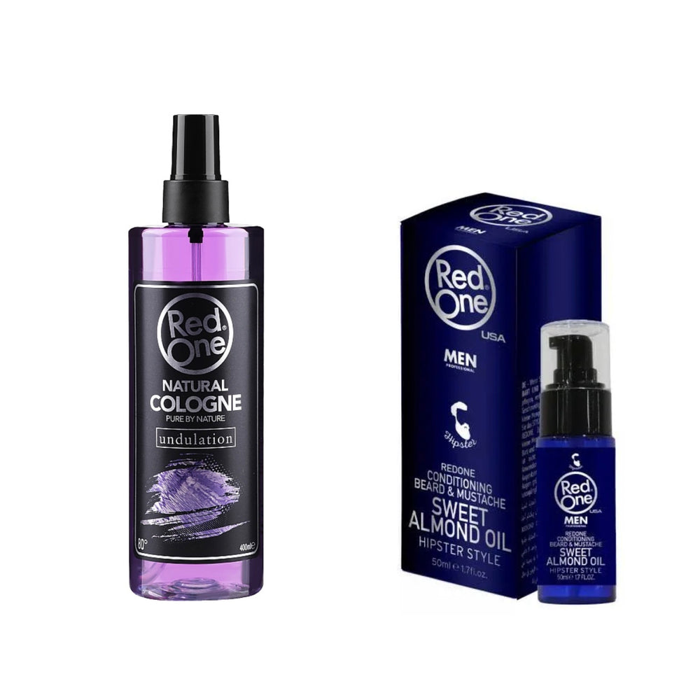 Set profesional pentru îngrijirea bărbii: Ulei de migdale pentru barba + Apa de colonie pentru fata și corp Undulation 400 ml - Redist