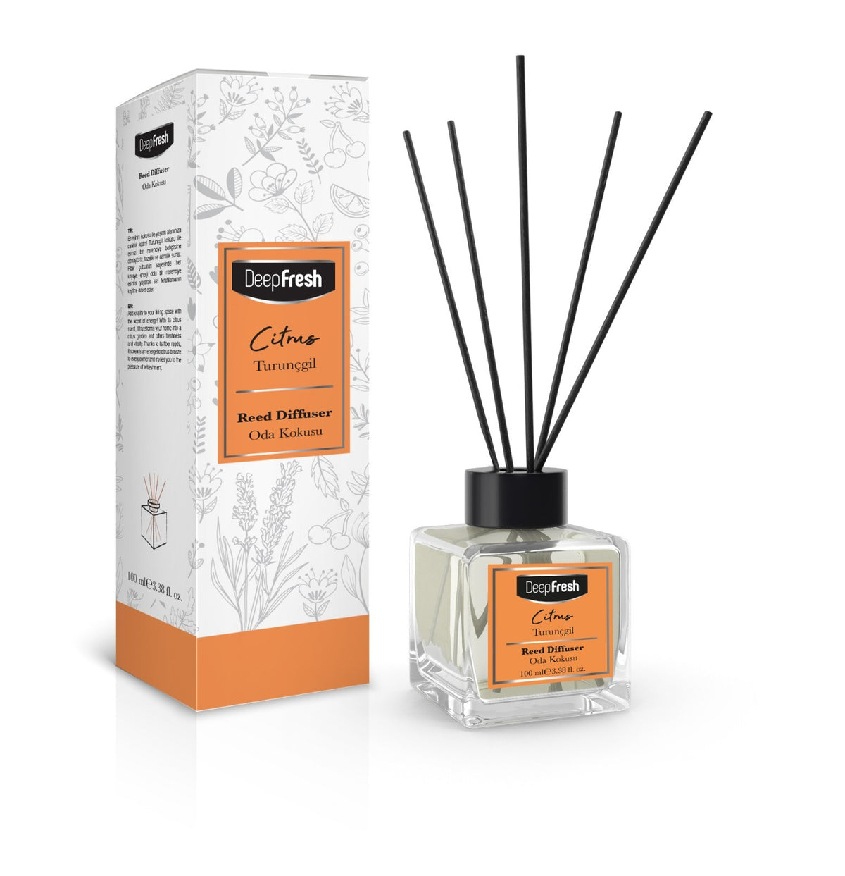 Odorizant de camera cu betisoare Deep Fresh 100 ml - CITRUS - Redist