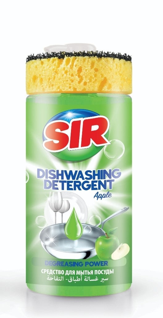 Detergent pentru vase Sir Apple cu burete - 1000 ml