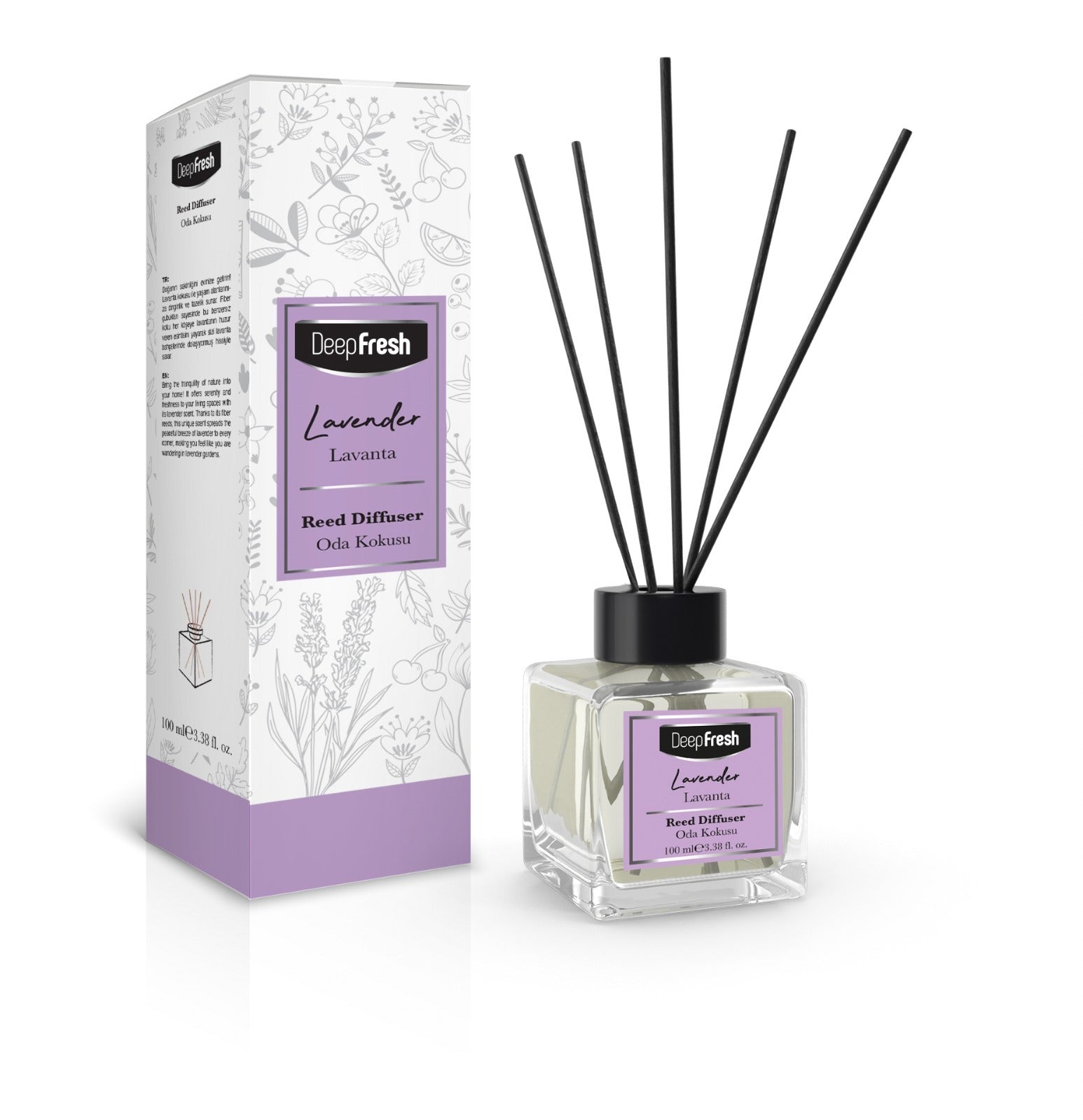 Odorizant de camera cu betisoare Deep Fresh 100 ml - LAVENDER - Redist