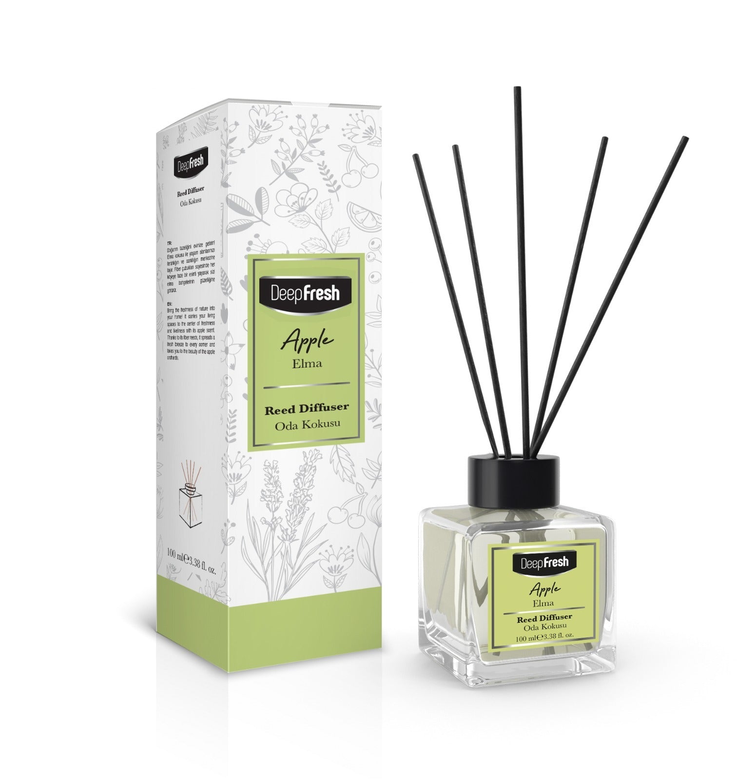 Odorizant de camera cu betisoare Deep Fresh 100ML - APPLE - Redist