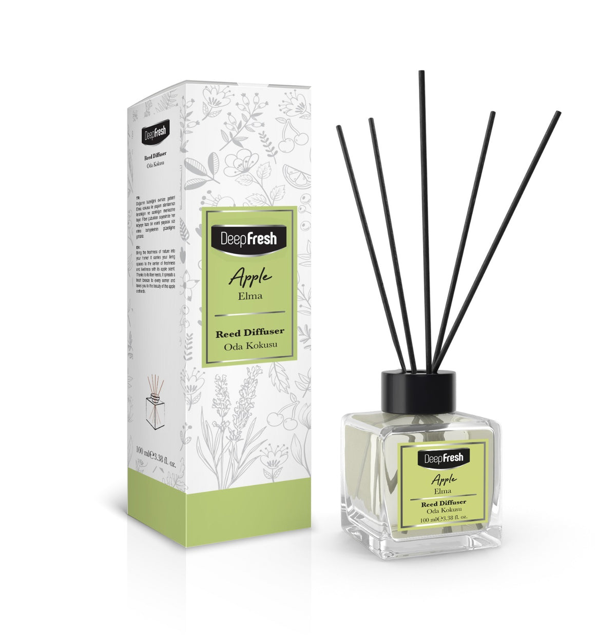 Odorizant de camera cu betisoare Deep Fresh 100ML - APPLE - Redist